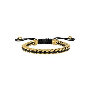 Classic Gold-Tone Links/Black Cord Bolo Bracelet Product Image
