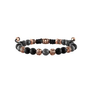 Latin GRAMMY Black Onyx & Hematite Bolo Bracelet w/ Rose-Tone Beads Product Image