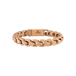 Bulova Link 8mm Rose-Tone Satin Finish Stainless Steel Bracelet 8" Product Image