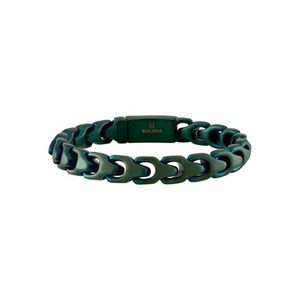 Bulova Link 8mm Forest Green Stainless Steel Bracelet 7.25" Product Image