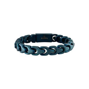 Bulova Link 8mm Blue Ion-Plated Stainless Steel Bracelet 7.25" Product Image