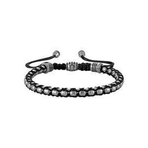 Icon Silver-Tone & Black Cord Bolo Bracelet Product Image