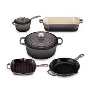 7pc Signature Cast Iron Cookware Set Oyster Product Image