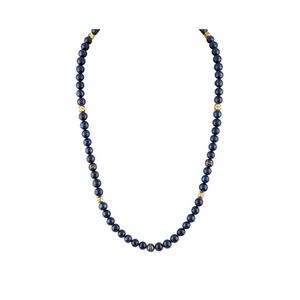 Classic Navy Freshwater Pearls Beaded Necklace 22" Product Image