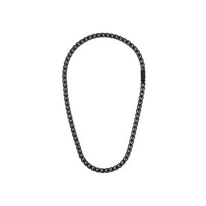 Bulova Link 8mm Antiqued Stainless Steel Necklace - 24" Black-Tone Product Image