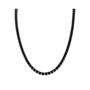 Classic Black Sterling Silver & Black Spinel Tennis Necklace 22" Product Image