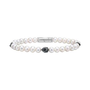 Mark Anthony Lions Head Pearl & Sterling Silver Beaded Bracelet 8.5" Product Image