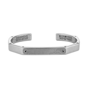 Marc Anthony Sterling Silver & Damascus Steel Cuff Icon Bracelet 8.5" Product Image