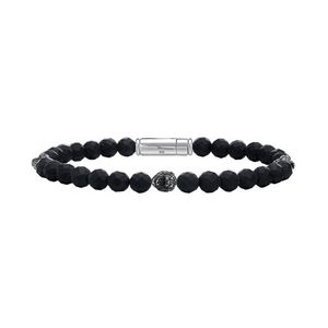 Mark Anthony Lions Head Black Onyx & Sterling Silver Beaded Bracelet 8.5" Product Image