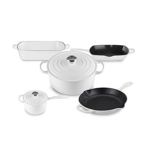 7pc Signature Cast Iron Cookware Set White Product Image