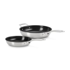 2pc Essential Stainless Steel Nonstick Fry Pan Set 9.5" & 11" Product Image
