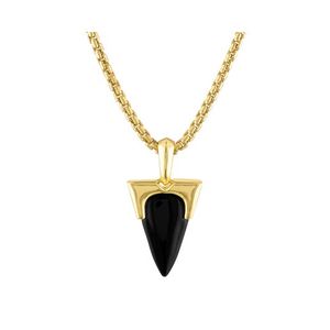 Icon Black Onyx & Gold-Tone Arrowhead Pendant Necklace 24"-26" Product Image