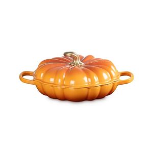 2.75qt Signature Cast Iron Pumpkin Braiser w/ Gold Stem Lid Persimmon Product Image