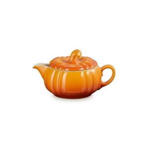 14oz Stoneware Pumpkin Gravy Boat w/ Lid Persimmon Product Image