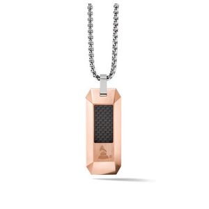 Latin GRAMMY Rose Gold & Carbon Fiber Dog Tag Necklace Product Image
