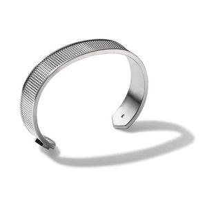 Precisionist Stainless Steel Knurled Open Cuff Bracelet - Medium Product Image