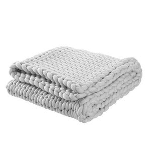5lb Weighted Knit Blanket Soft Gray Product Image