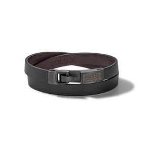 Precisionist Black/Brown Leather & Brown Diamond Double Wrap Bracelet - Large Product Image
