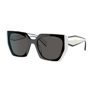 Prada Women's PR 15WS Sunglasses Black-Talc/Dark Grey Black/Talc Dark Grey Product Image
