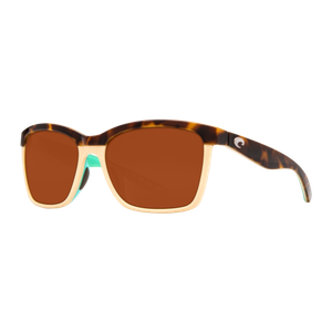 Costa Women's Anaa Sunglasses Shiny Retro Tortoise-Cream-Mint/Copper 580P Copper 580P Shiny Retro Tortoise/Cream/Mint Product Image