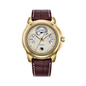Citizen Men's Calendrier Brown Leather Strap Watch Product Image