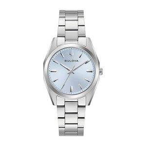 Ladies Surveyor Silver-Tone Stainless Steel Watch Light Blue Dial Product Image