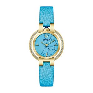 Ladies Rubaiyat Four Seasons Summer Turquoise Leather Strap Watch Turquoise Dial Product Image
