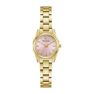Ladies Surveyor Gold-Tone Stainless Steel Watch Pink Dial Product Image