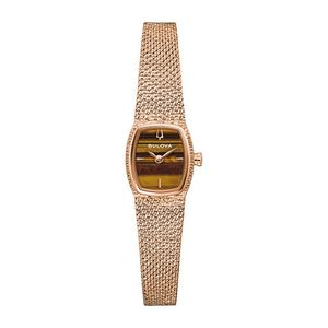 Ladies Goddess of Time Rose Gold-Tone SS Mesh Watch Tigers Eye Dial Product Image