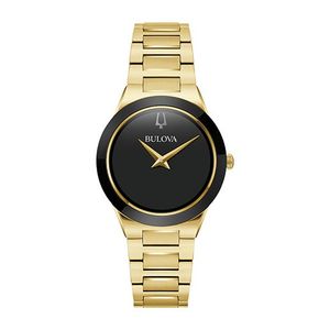 Ladies Millennia Gold-Tone Stainless Steel Watch Black Dial Product Image