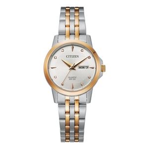 Ladies Quartz Two-Tone Stainless Steel Watch Silver-White Dial Product Image