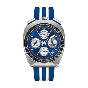 Mens Shelby HPQ Automatic Silver & Blue HNBR Strap Blue Dial Product Image