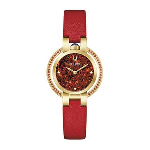 Ladies Rubaiyat Four Seasons Autumn Red Leather Strap Watch Red Dial Product Image