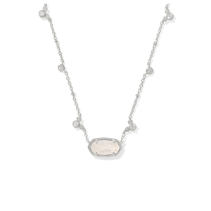 Kendra Scott Disney Silver Mickey Mouse Elisa Short Pendant Necklace in Iridescent Drusy Product Image