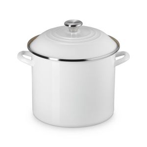 12qt Enamel on Steel Classic Stockpot w/ Lid White Product Image