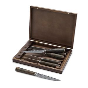 6pc Steak Knife Set w/ Wood Storage Box Product Image