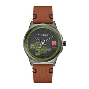 Mens Kalil House Automatic Gray & Brown Leather Strap Watch Gray Dial Product Image