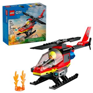 LEGO - City Fire Rescue Helicopter Pretend Play Toy 60411 Product Image