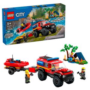 LEGO - City 4x4 Fire Truck with Rescue Boat Toy 60412 Product Image