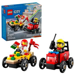 LEGO - City Pizza vs. Fire Truck Race Car Pack Building Toy 60458 Product Image