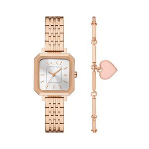 Ladies Leila Rose Gold-tone Stainless Steel Square Watch Gift Set Product Image