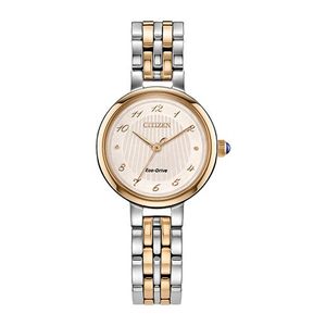 Ladies Citizen L "Classic" Eco-Drive Two-Tone Stainless Steel Watch White Dial Product Image