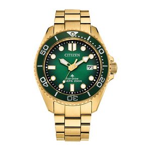 Mens Promaster Dive Eco-Drive Gold-Tone Stainless Stele Watch Green Dial Product Image