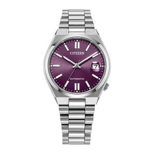 Unisex Tsuyosa Automatic Eco-Drive Silver-Tone SS Watch Purple Dial Product Image