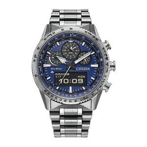 Mens Promaster Skyhawk U830 Chronograph Silver-Tone SS Watch Blue Dial Product Image