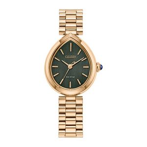 Ladies Citizen L Rainell Eco-Drive Gold-Tone SS Teardop Watch Green Dial Product Image