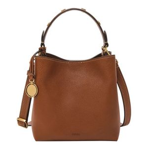 Jessie Leather Small Bucket Crossbody Bag Medium Brown Product Image