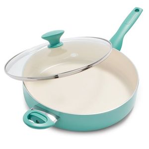 Rio 5qt Ceramic Nonstick  Saute Pan w/ Lid Turquoise Product Image