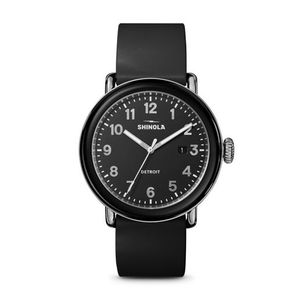 Detrola Black Rubber Strap Watch Black Dial Product Image