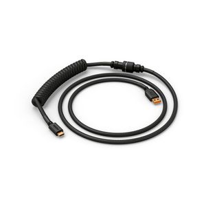 Glorious - Coiled USB-C Artisan Braided Keyboard Cable for Mechanical Gaming Keyboards - Phantom Black Product Image